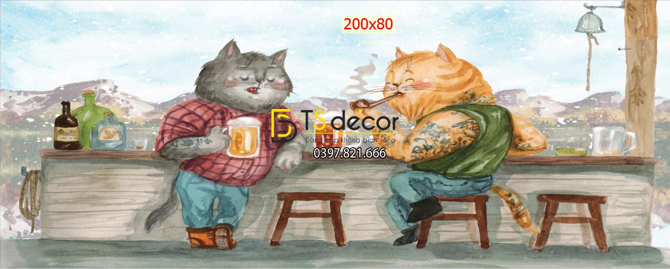 Tranh hoạt hình quán Beer quán nhậu