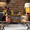 Tranh dán tường quán nhậu hoặc Club Beer âm nhạc Tranh dán tường quán nhậu hoặc Club Beer âm nhạc