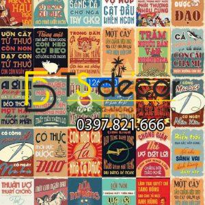 Combo 30 Tờ Decal Dán Tường Ca Dao Tục Ngữ VIỆT NAM Khổ A3,A4,A5