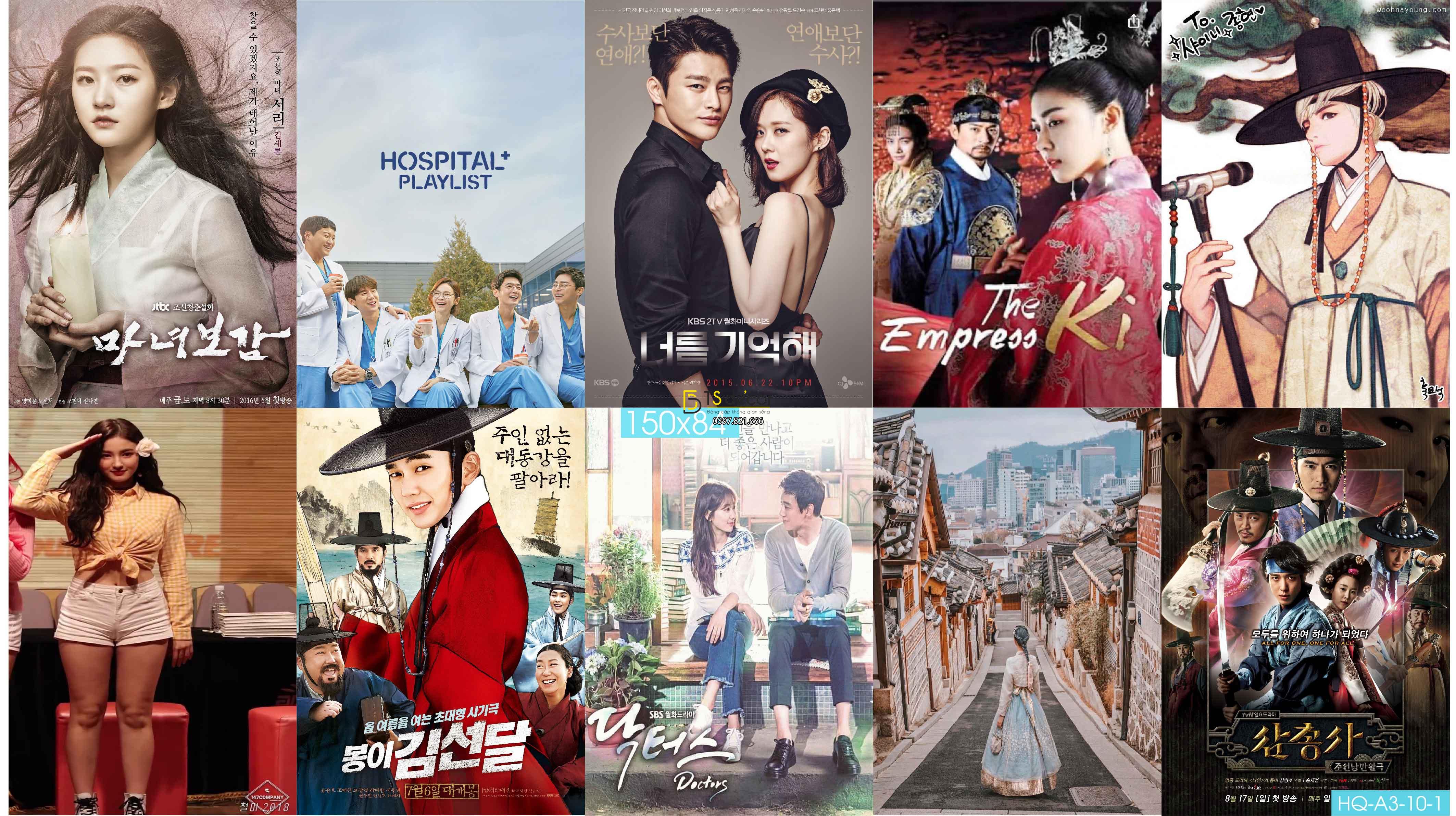 Combo 10 tờ Decal dán tường Hàn Quốc khổ A3,A4,A5