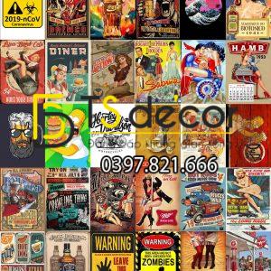 BEER-Combo 30 hình Decal dán tường decor nhà hàng quán bia quầy bar