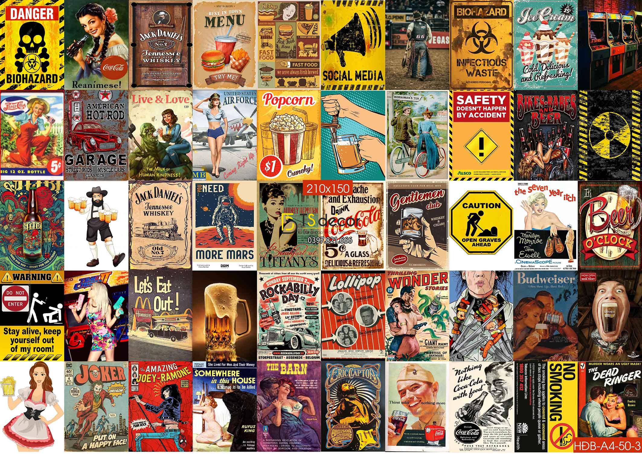 Combo 50 tờ Decal chủ đề beer 03