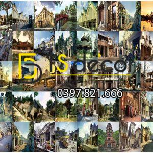 Combo 50 Hình Decal dán tường Hà Nội Xưa Khổ A3,A4,A5