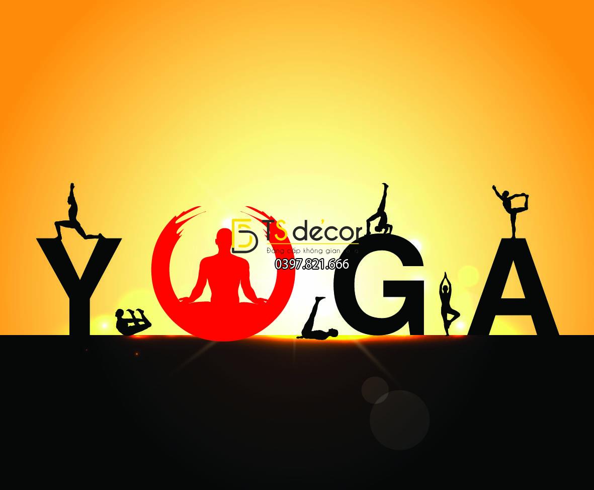 Tranh dán tường phòng Yoga 01