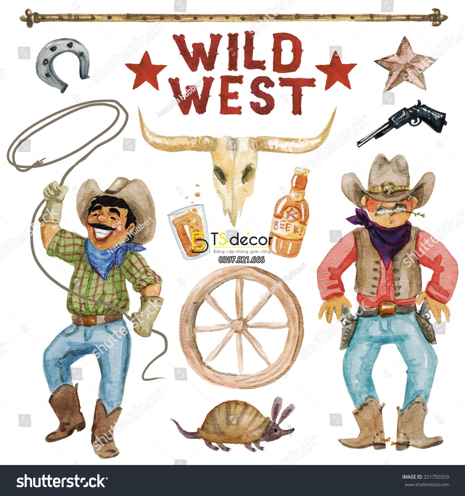 Tranh dán tường Cao Bồi Miền Tây