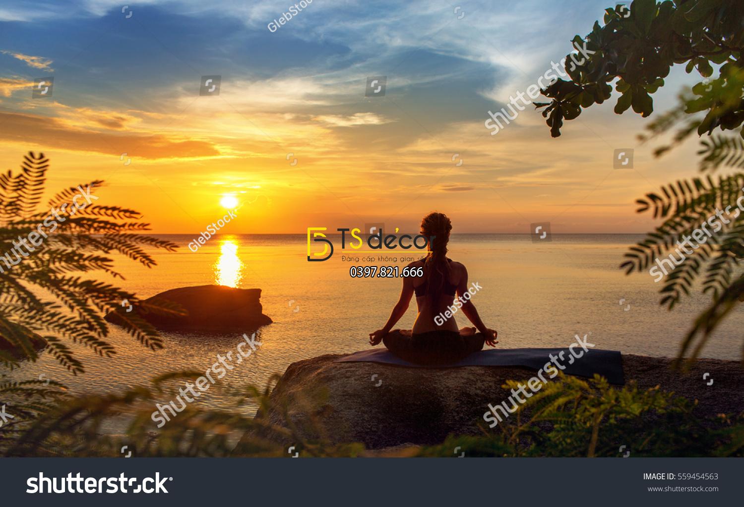 Tranh dán tường phòng Yoga 07