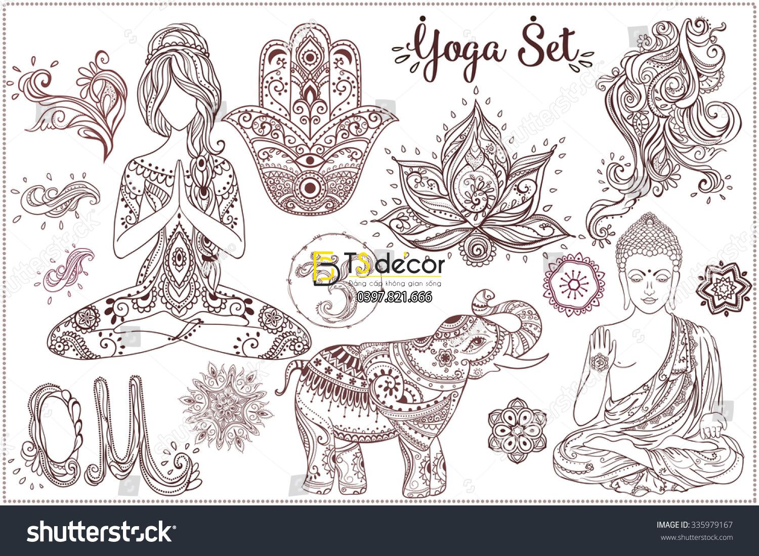 Tranh dán tường phòng Yoga 04