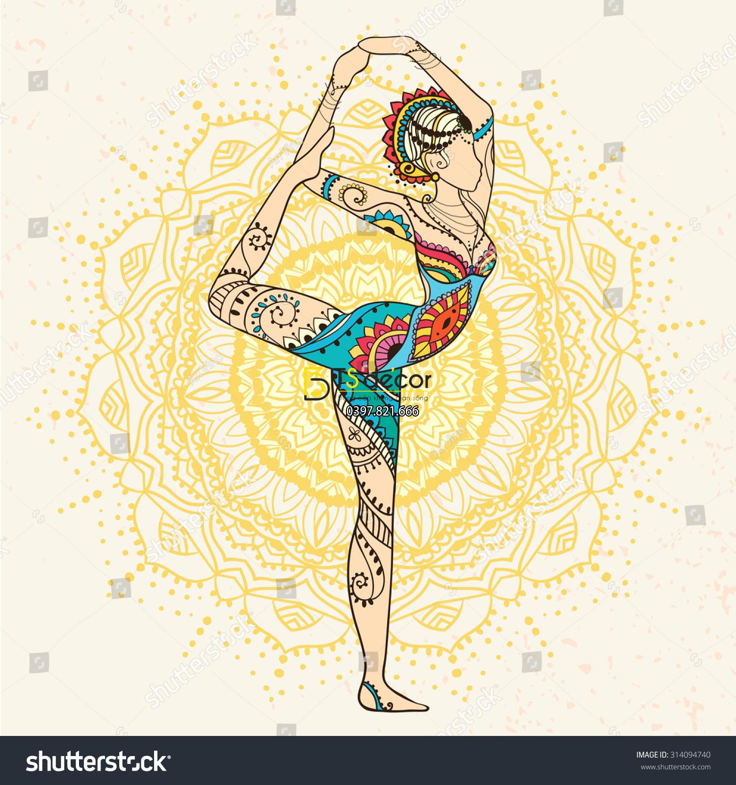 Tranh dán tường phong Yoga 06