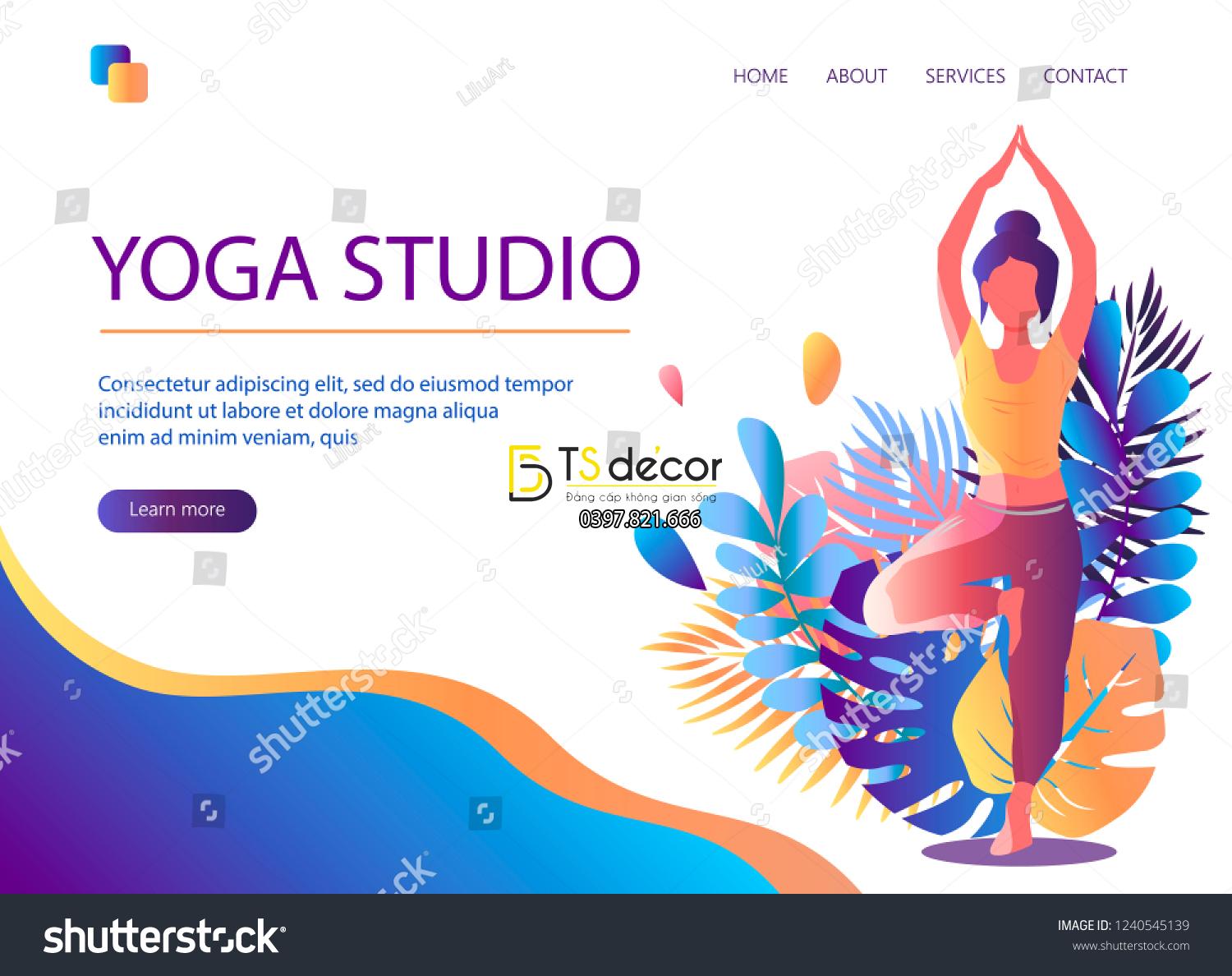 Tranh dán tường phong Yoga 02