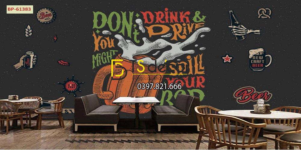 Tranh dán tường chủ đề bia hơi chỉ có tại TS Decor