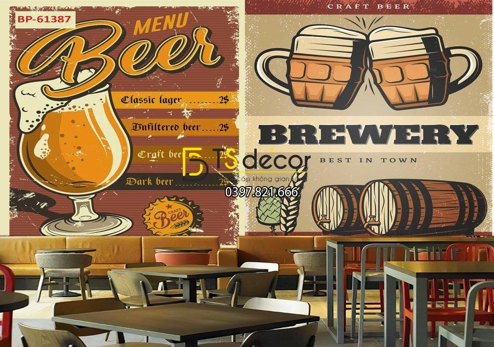 Tranh dán tường chuyên Bia tươi