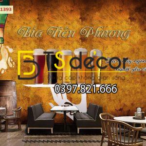 Tranh Dán Tường 3D Quán Bia Quán Nhậu Chuẩn Ngầu
