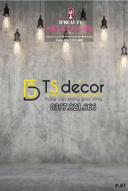 Phông Nền Livestream Chụp Ảnh Xám Xi Măng 3D 5D Mã P03