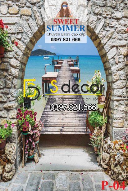 Phông Nền Livestream Chụp Ảnh Cổng Vòm Đá 3D 5D Mã P04