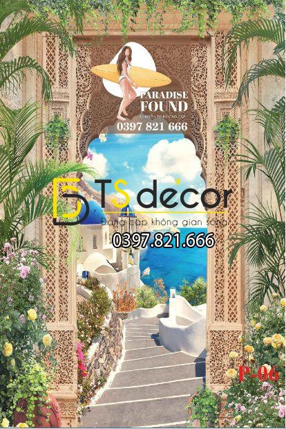 Phông Nền Livestream Chụp Ảnh Cổng Có Chiều Sâu 3D 5D Mã P06