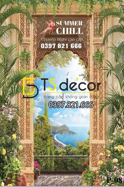 Phông Nền Livestream Chụp Ảnh Cổng Chiều Sâu 3D 5D Mã P08