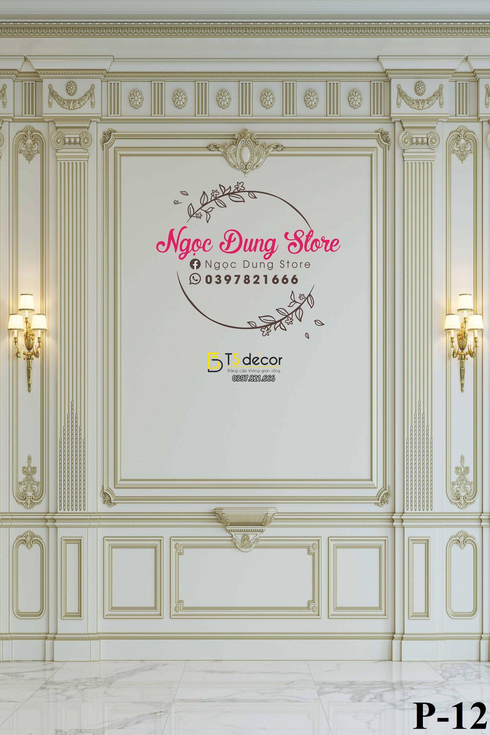 Phông Nền Livestream Chụp Ảnh Phào Chỉ Tân Cổ Điển 3D 5D Mã P12