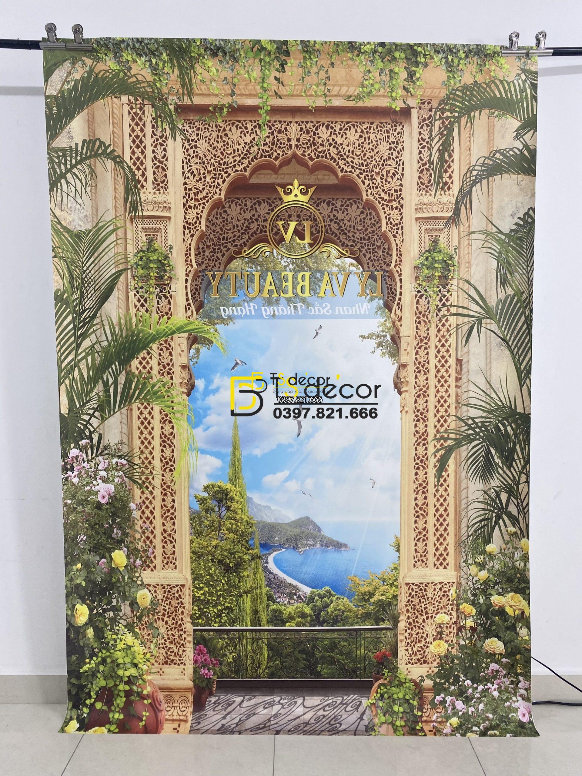 Thực Tế Phông Nền Livestream Chụp Ảnh Cổng Chiều Sâu 3D 5D Mã P08