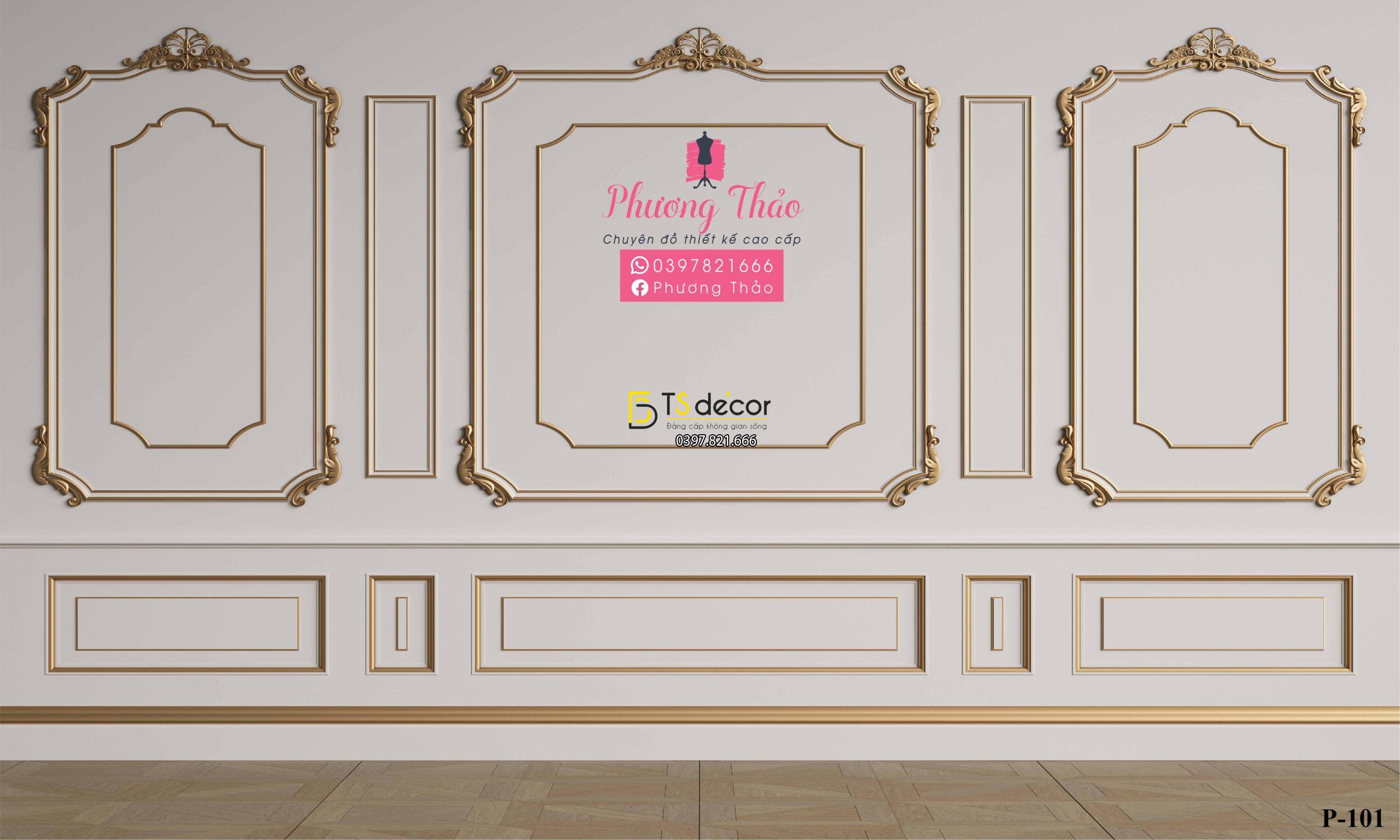 Phông Nền Livestream Chụp Ảnh Phào Chỉ Tân Cổ Điển 3D 5D Mã P101