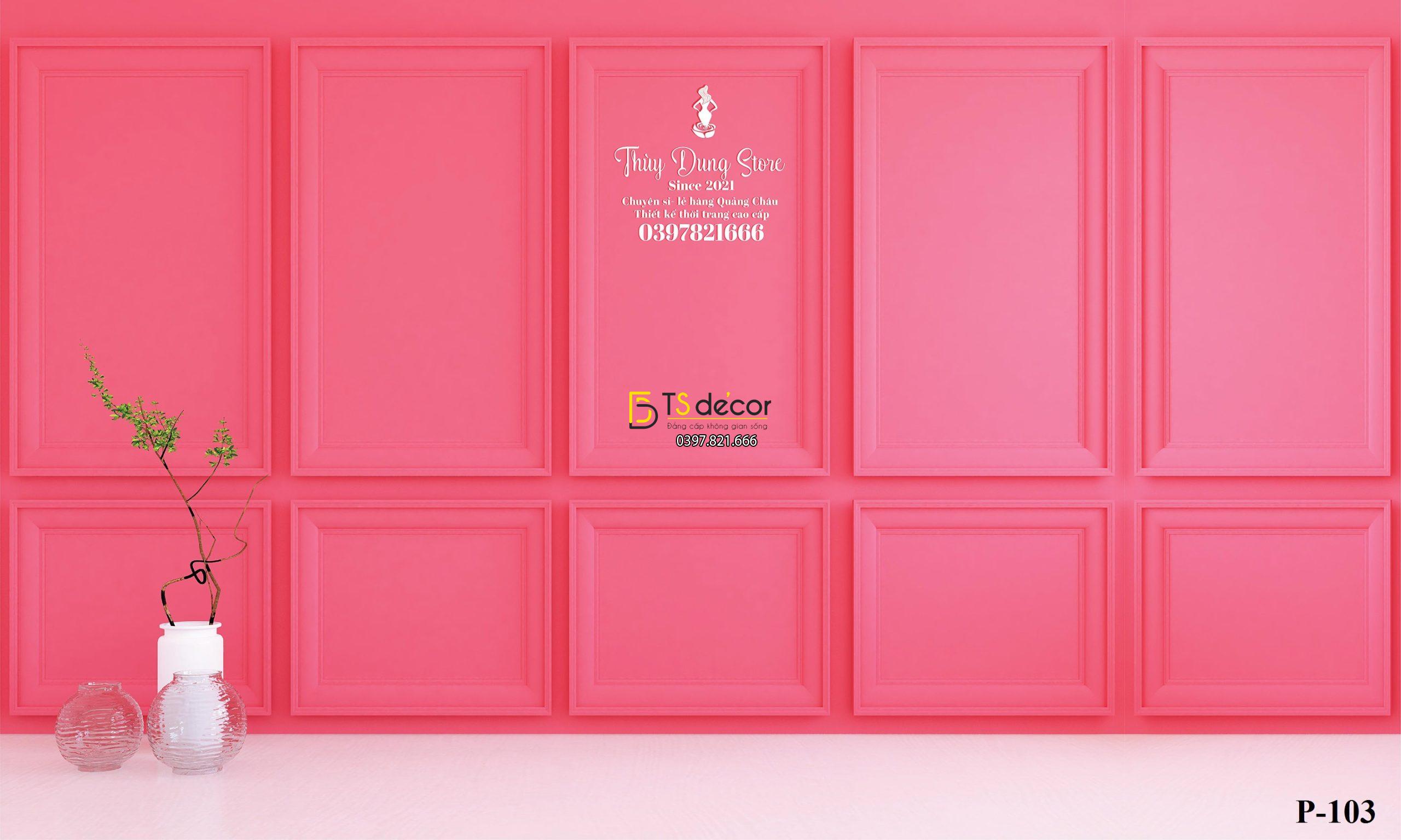 Phông Nền Livestream Chụp Ảnh Màu Hồng 3D 5D Mã P103