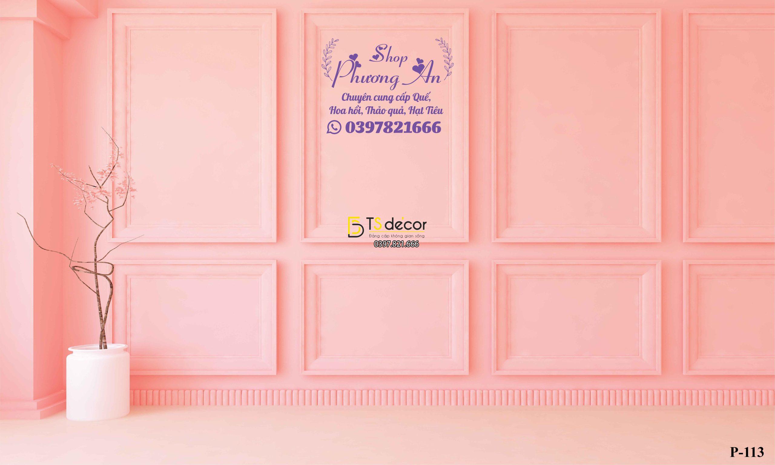 Phông Nền Livestream Chụp Ảnh Giả Tường Hồng 3D 5D Mã P113