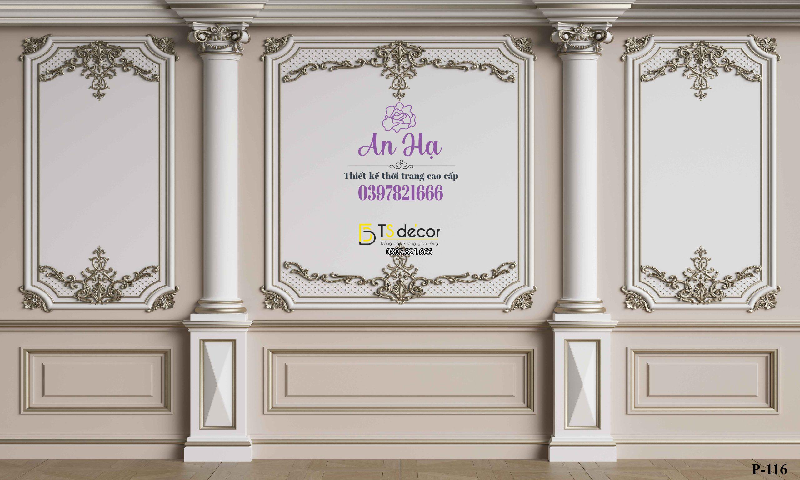 Phông Nền Livestream Chụp Ảnh Phào Chỉ Tân Cổ Điển 3D 5D Mã P116