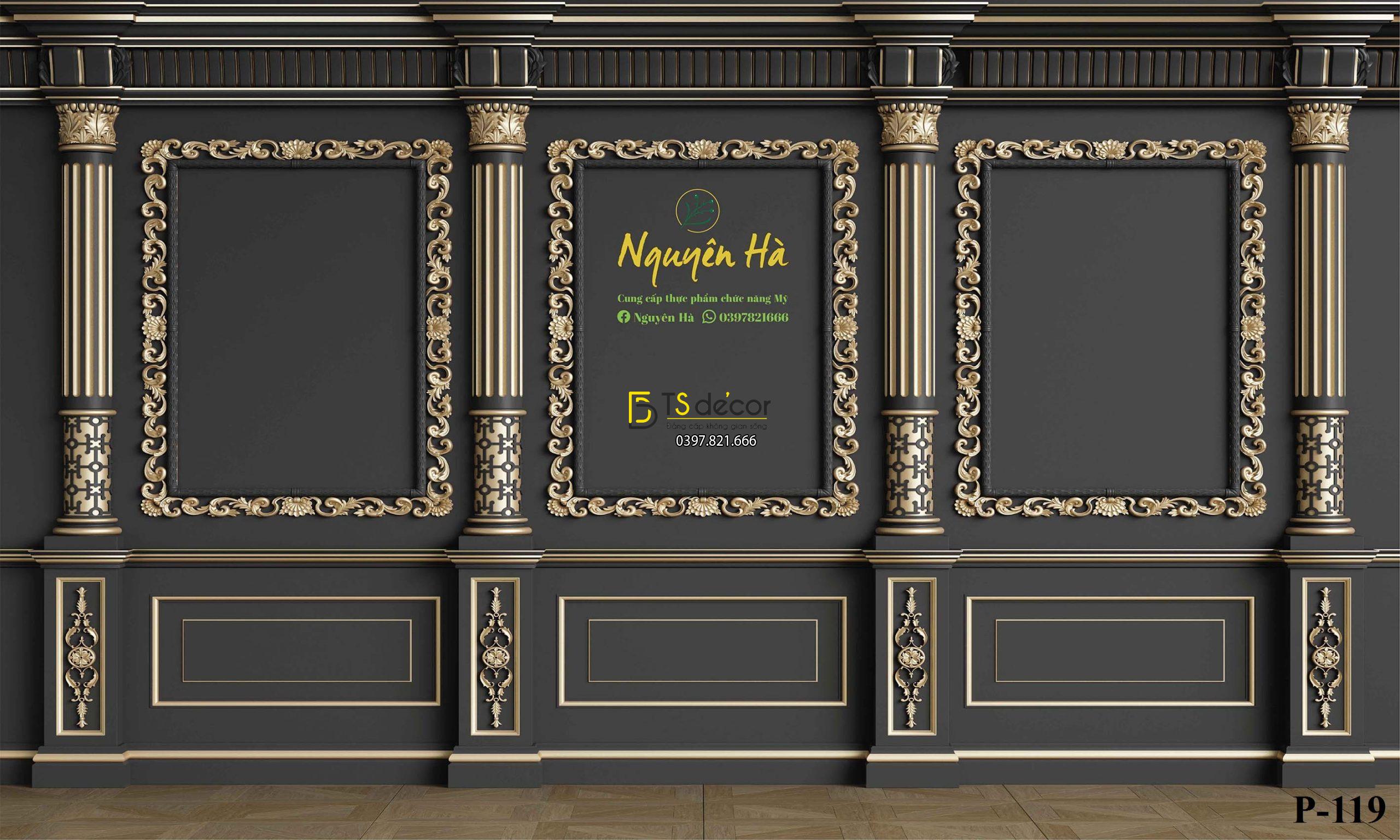 Phông Nền Livestream Chụp Ảnh Phào Chỉ Tân Cổ Điển Sang Trọng 3D 5D Mã P119