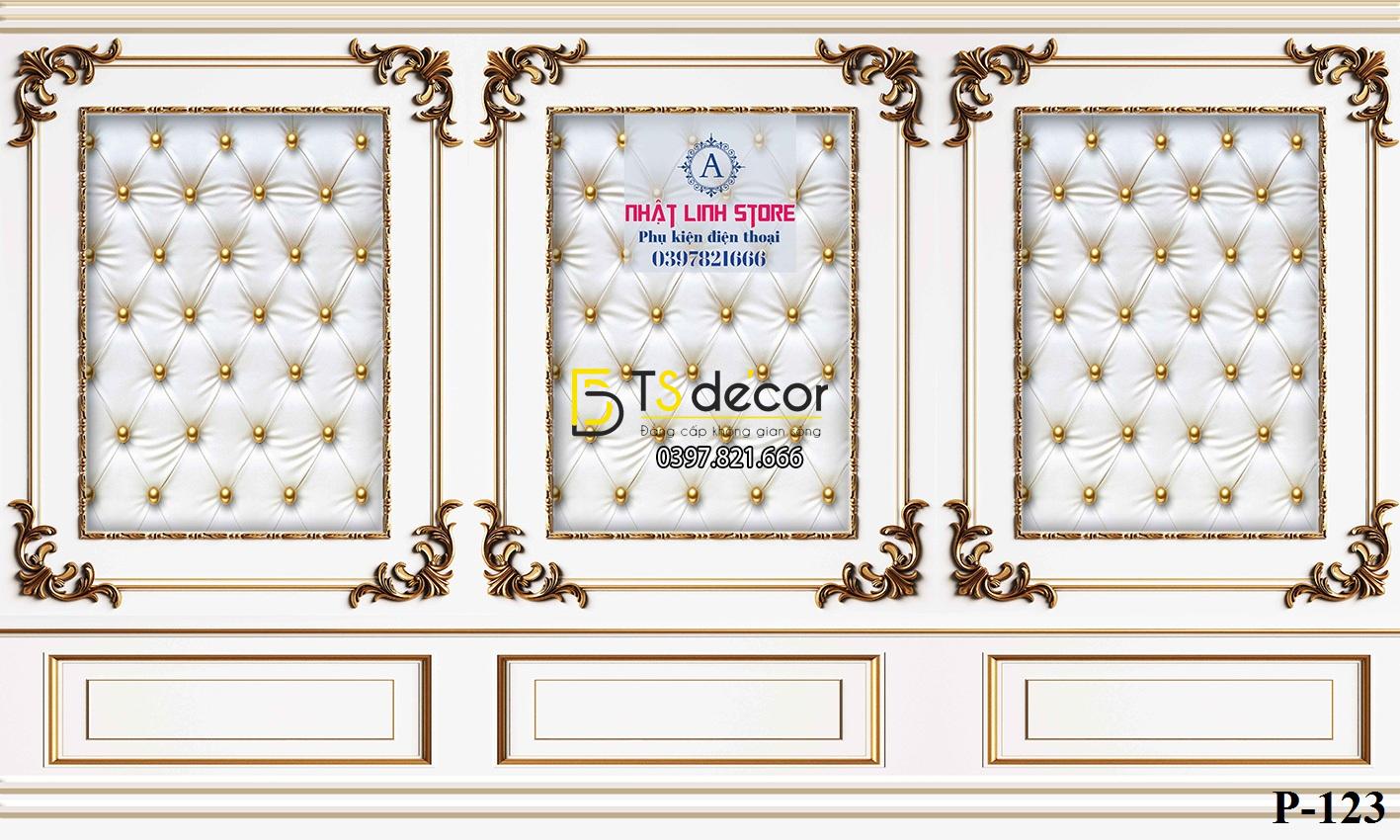 Phông Nền Livestream Chụp Ảnh Phào Chỉ Tân Cổ Điển Sang Trọng 3D 5D Mã P123