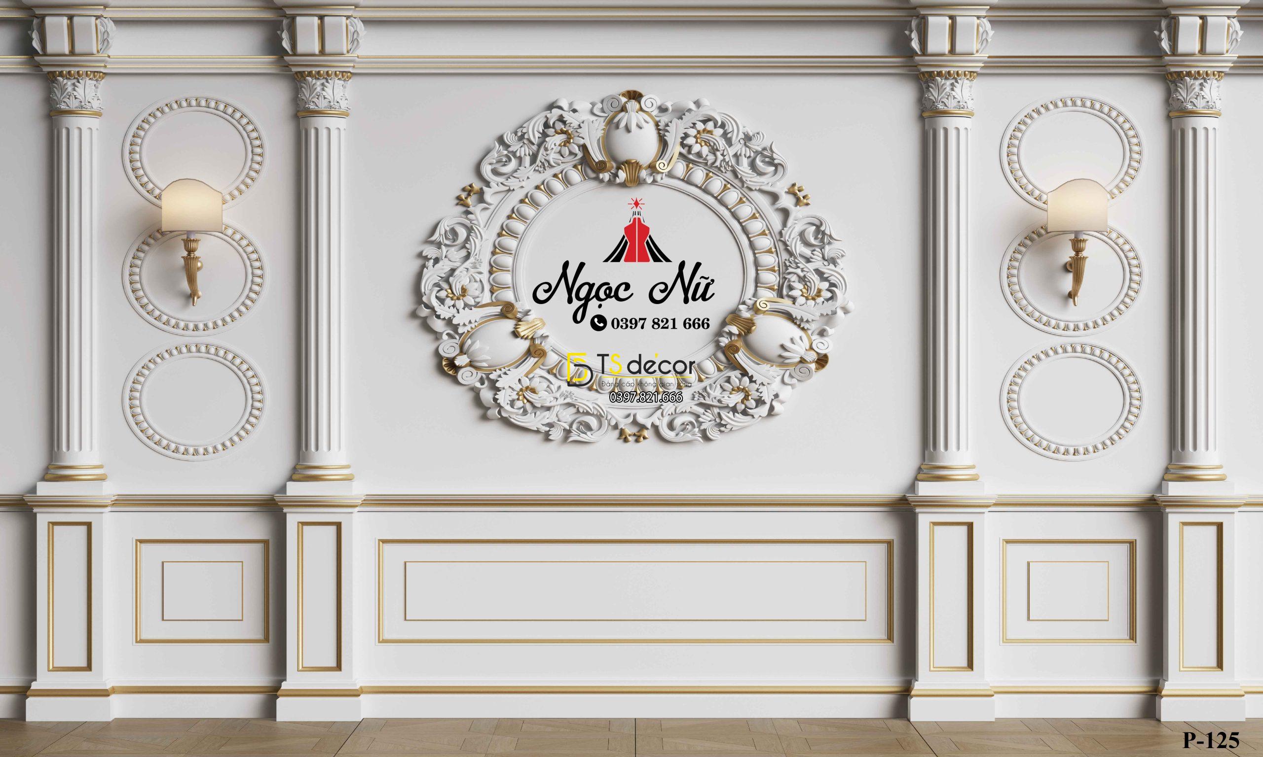 Phông Nền Livestream Chụp Ảnh Phào Chỉ Tân Cổ Điển 3D 5D Mã P125