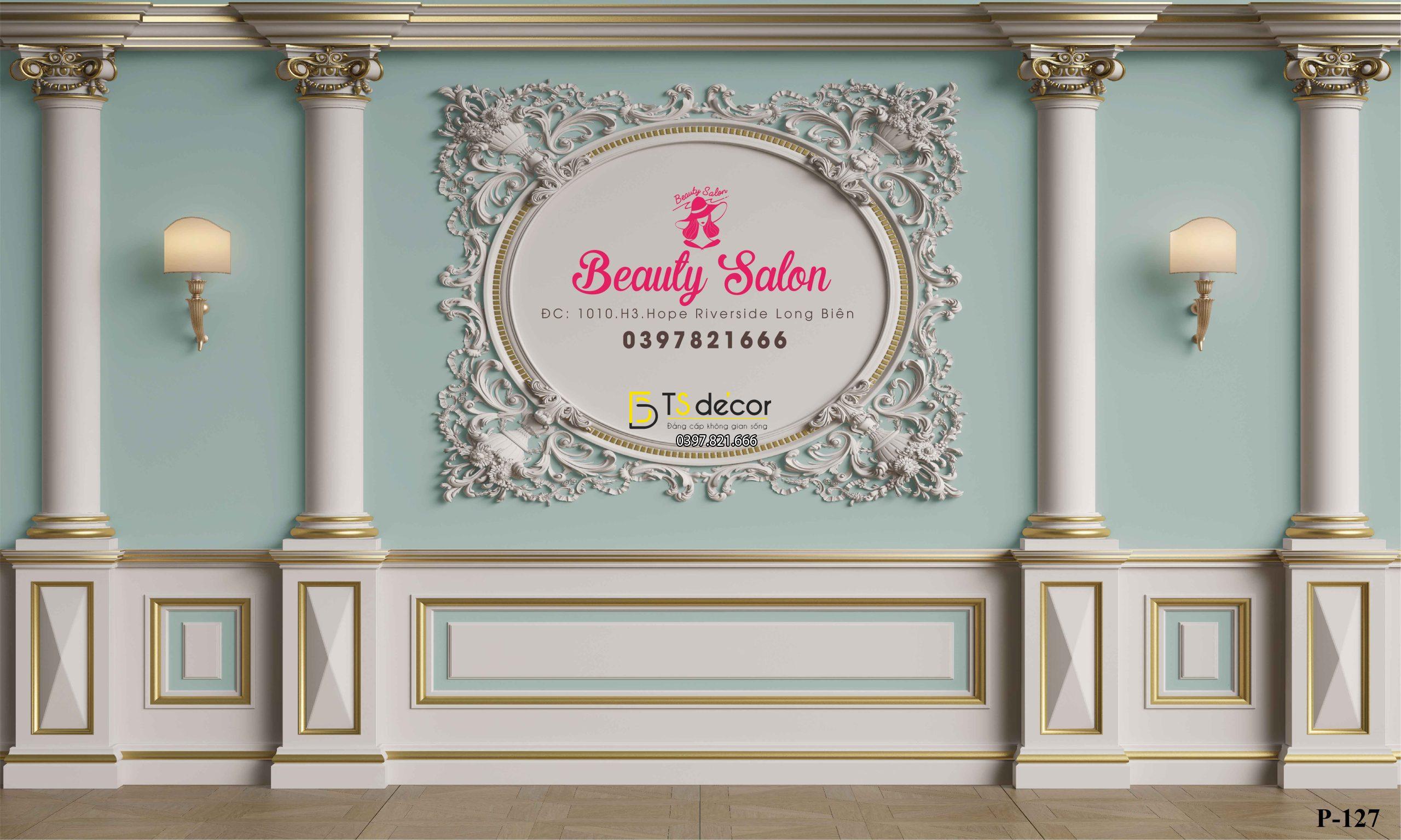 Phông Nền Livestream Chụp Ảnh Phào Chỉ Tân Cổ Điển 3D 5D Mã P127