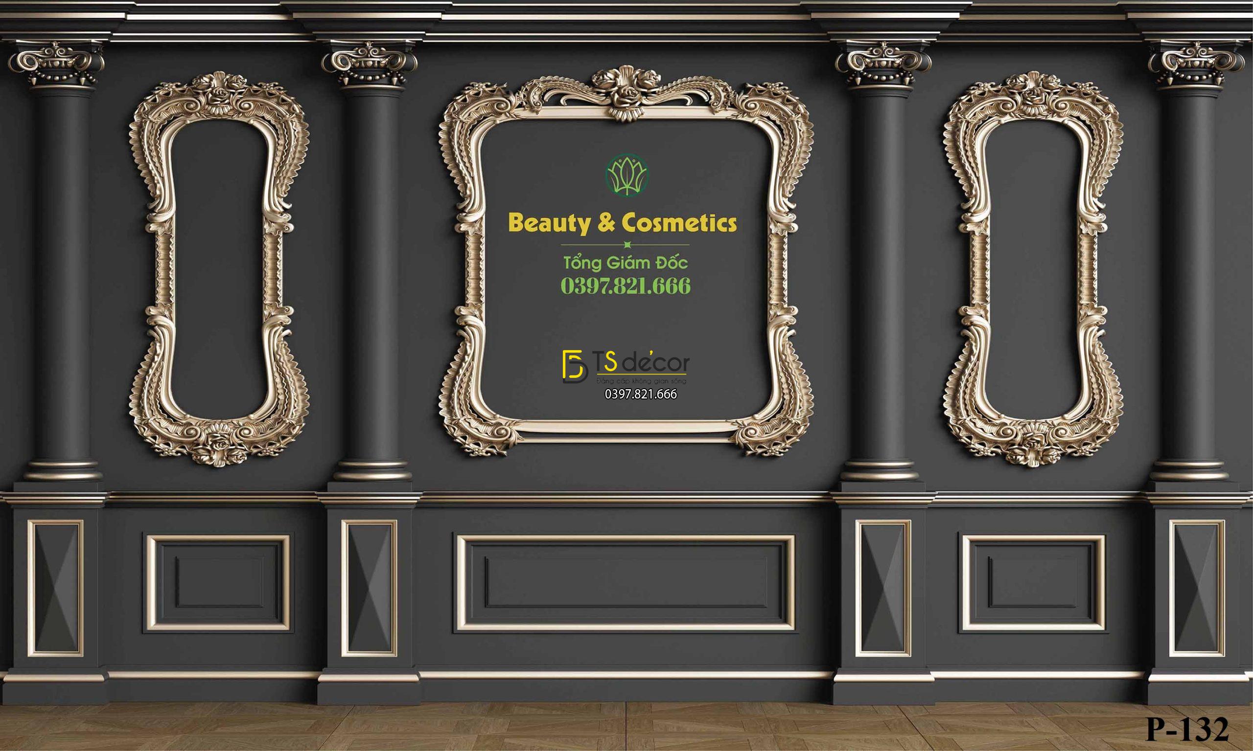 Phông Nền Đen Livestream Chụp Ảnh Phào Chỉ Tân Cổ Điển 3D 5D Mã P132