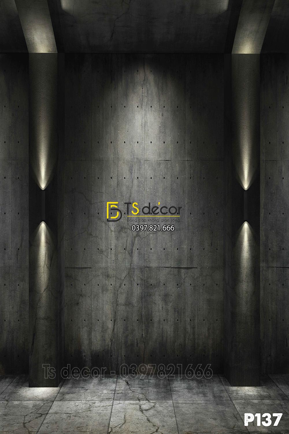 Phông Nền Livestream Chụp Ảnh Nền Xám Xi Măng 3D 5D Mã P137-01