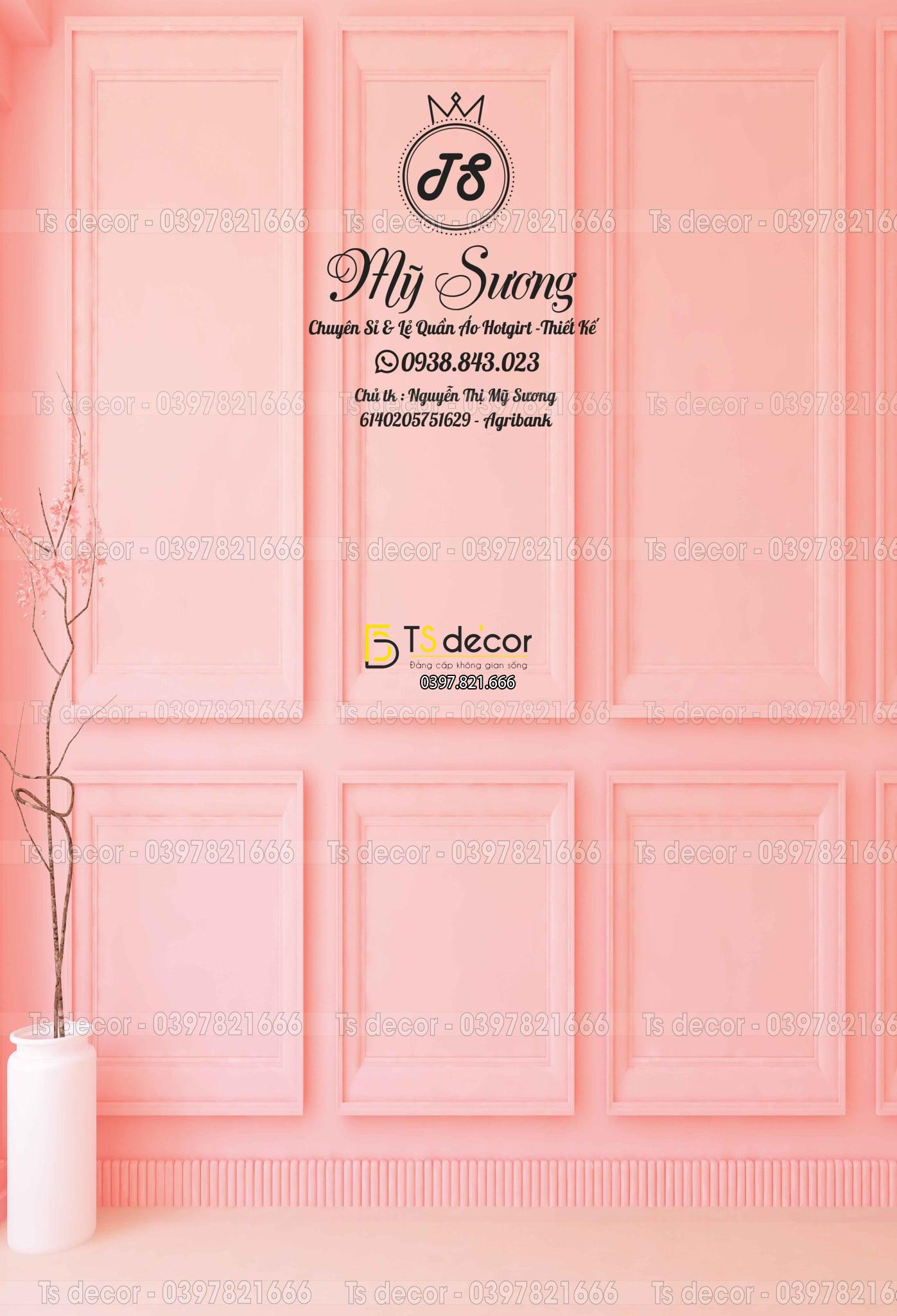 Phông Nền Livestream Chụp Ảnh Giả Tường Hồng 3D 5D Mã P50