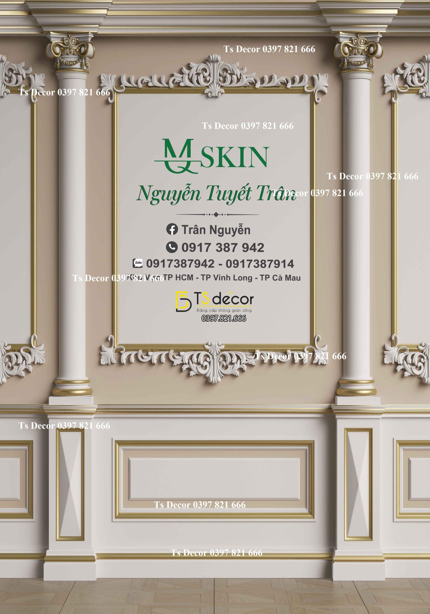 Phông Nền Livestream Chụp Ảnh Nâu Phào Chỉ Tân Cổ Điển 3D 5D Mã P58