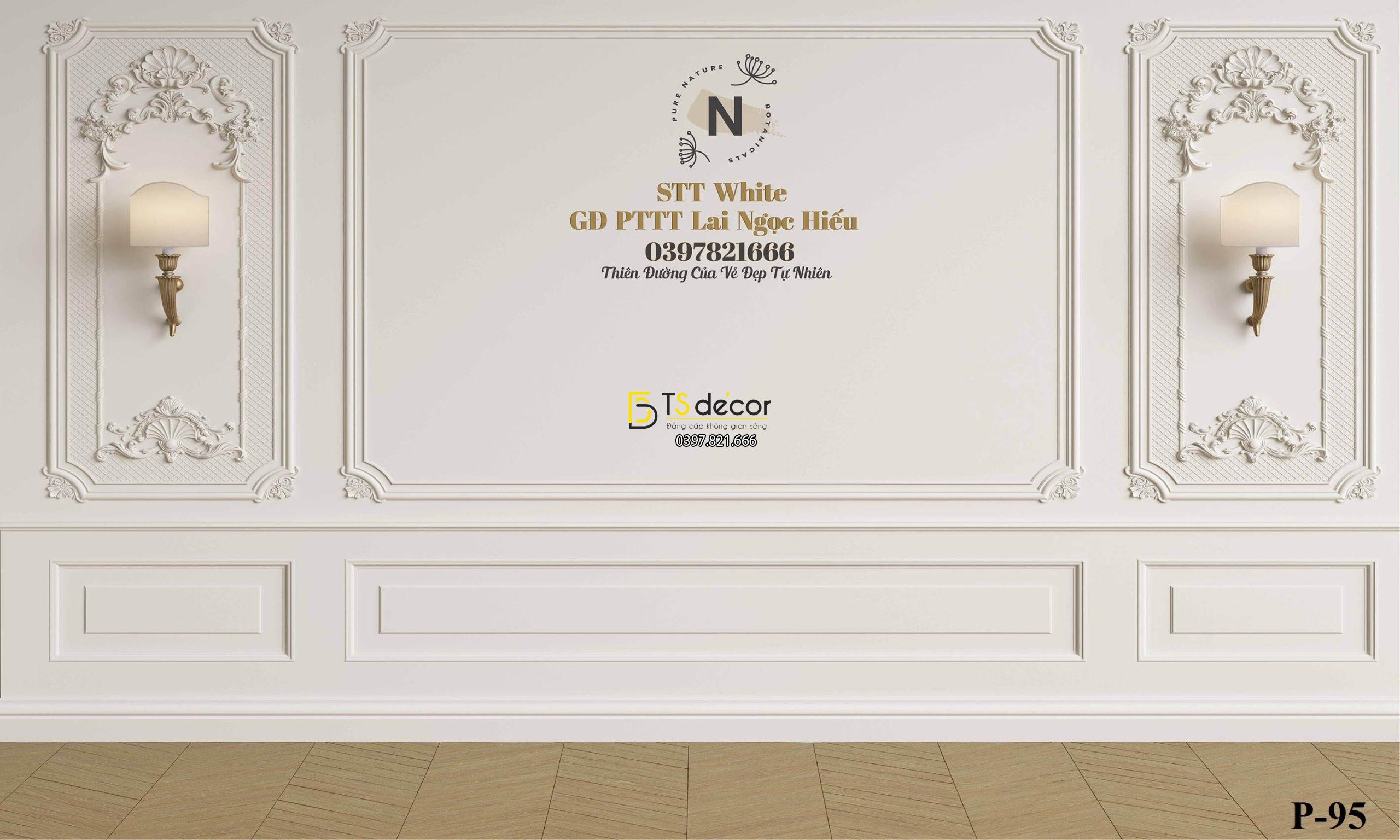 Phông Nền Livestream Chụp Ảnh Phào Chỉ Tân Cổ Điển Có Đèn 3D 5D Mã P95