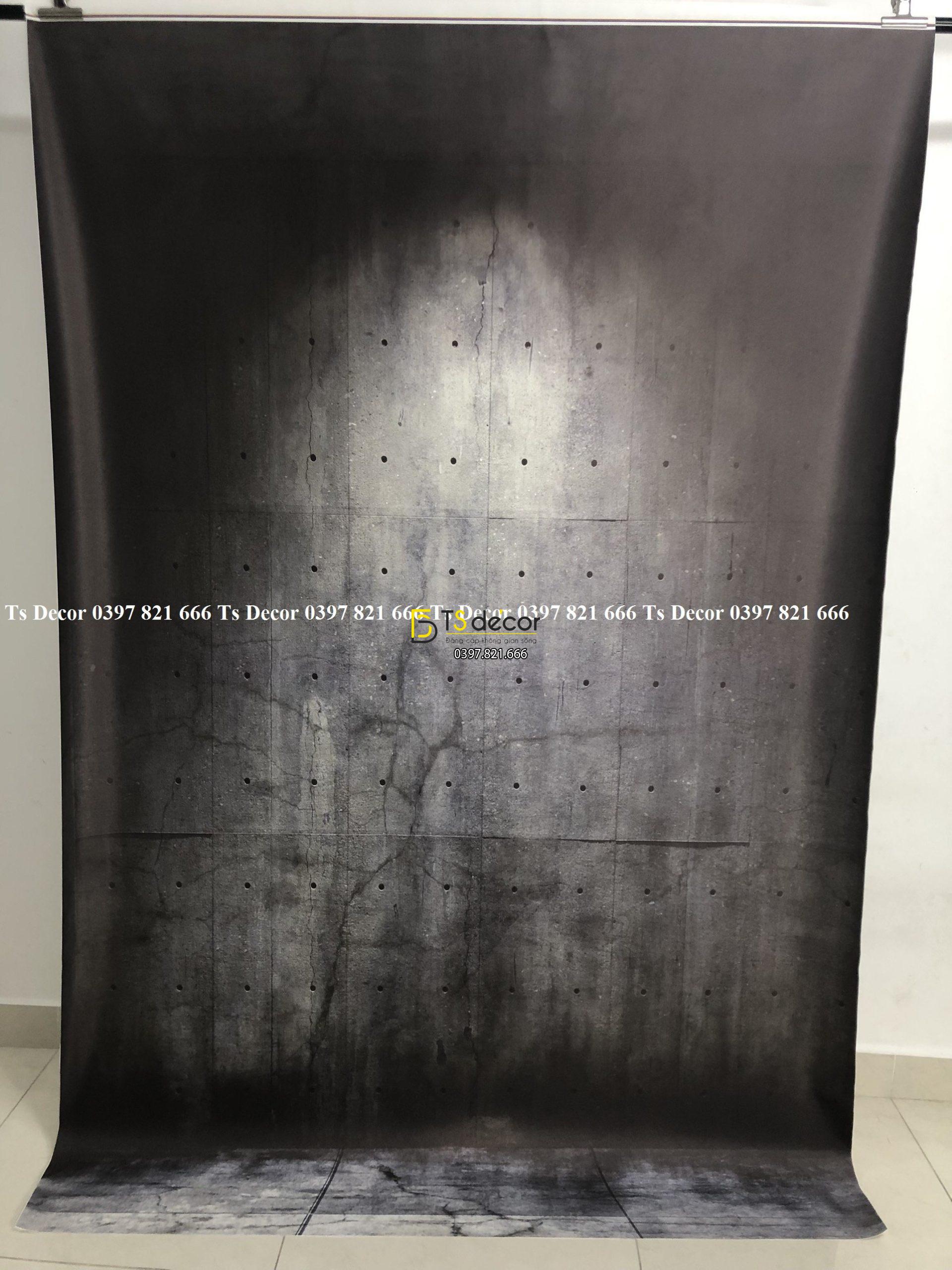 Phông Nền Livestream Chụp Ảnh Nền Xám Xi Măng 3D 5D Mã P137