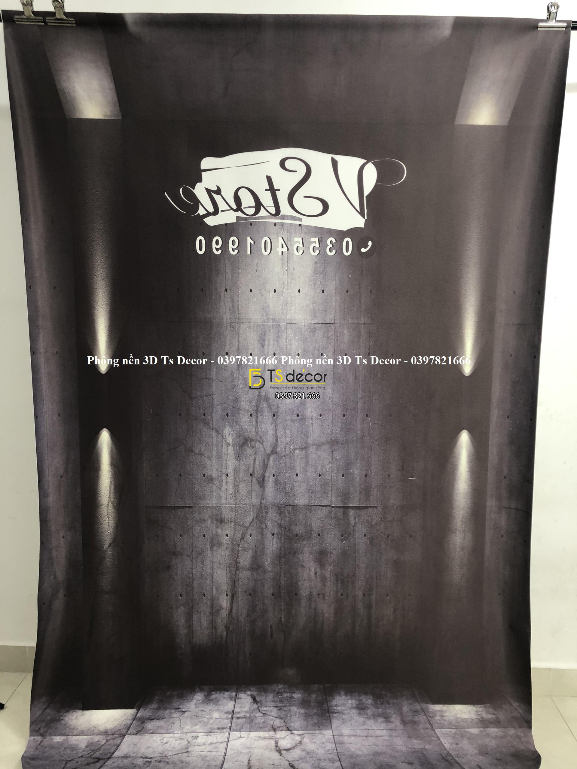 Phông Nền Livestream Chụp Ảnh Nền Xám Xi Măng 3D 5D Mã P137