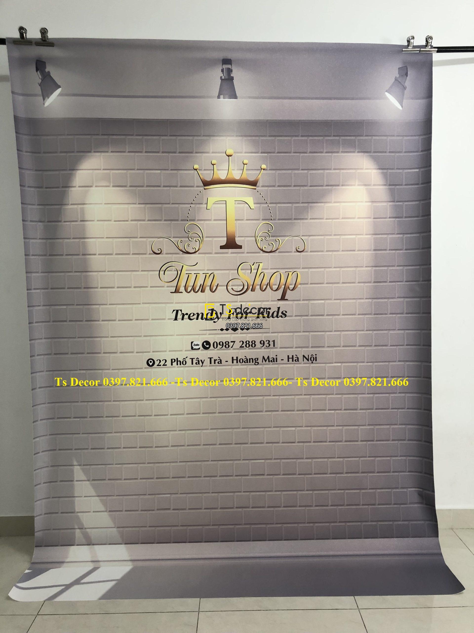 Phông Nền Livestream Chụp Ảnh Giả Tường Gạch Có Đèn 3D 5D Mã P139