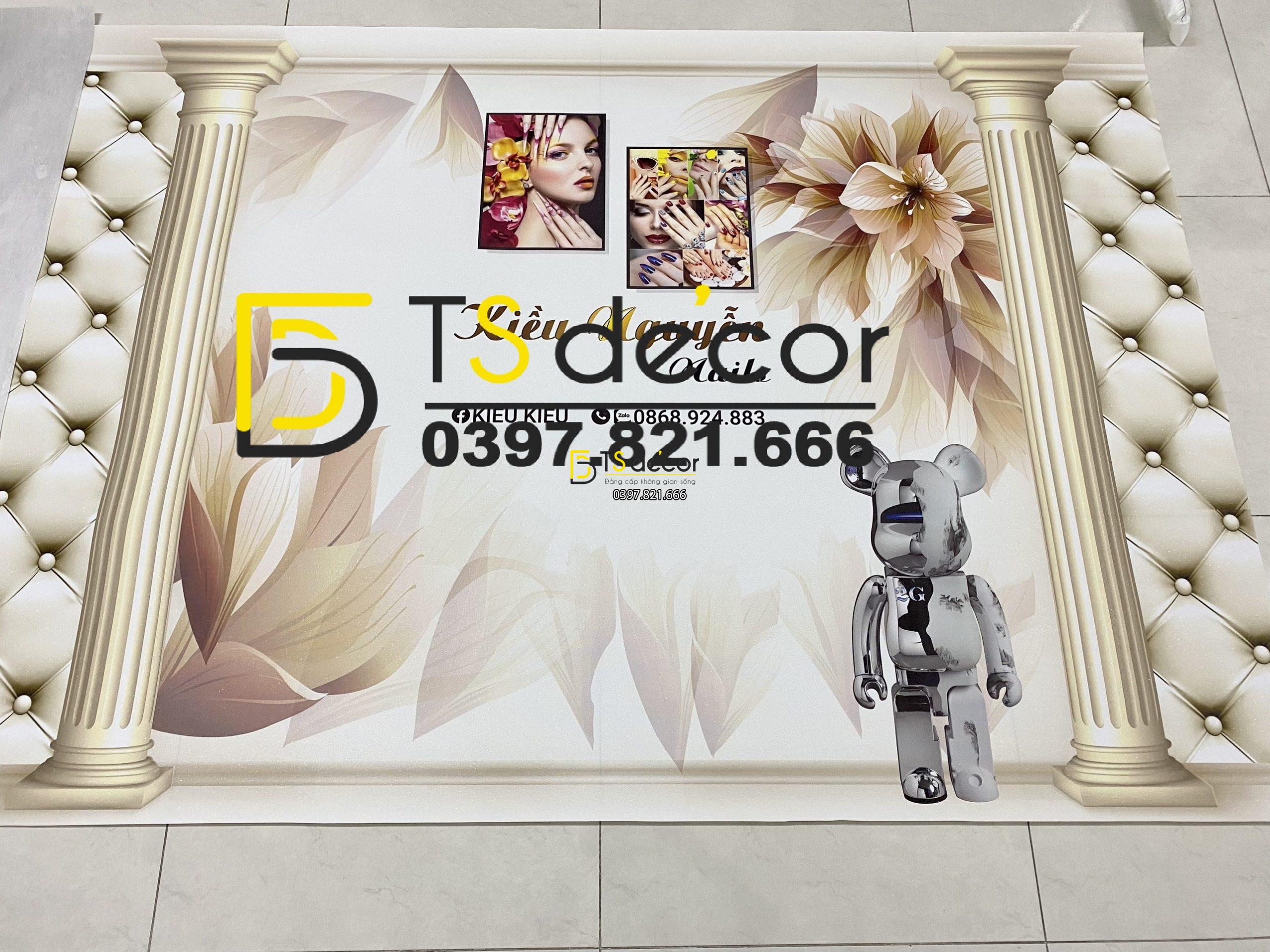 Phông Nền Livestream Chụp Ảnh Chụp Ảnh mẫu hoa nâu 3D 5D Mã P19