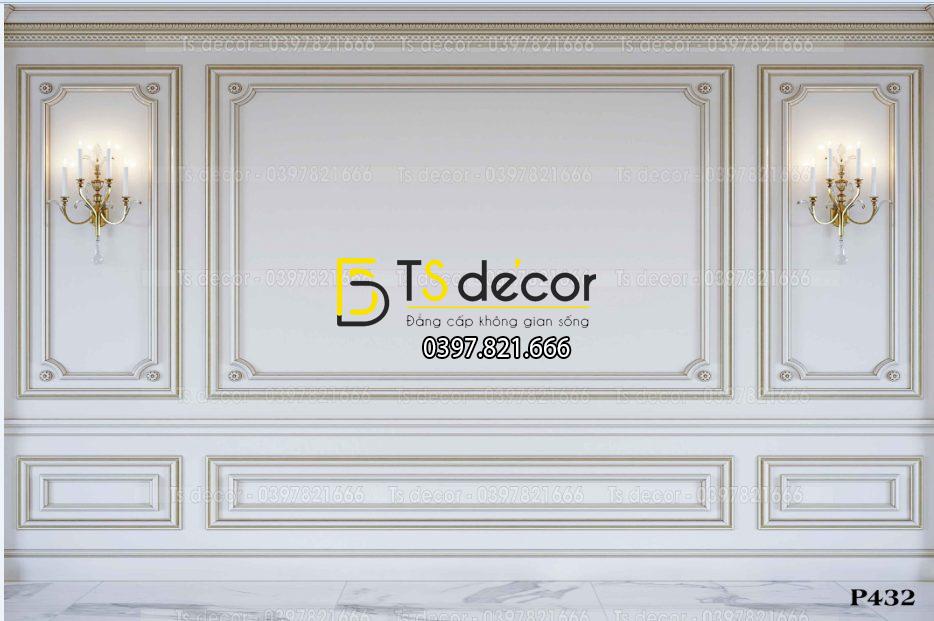 Phông Nền Livestream Chụp Ảnh Phào Chỉ Tân Cổ Điển Có Đèn 3D 5D Mã P432