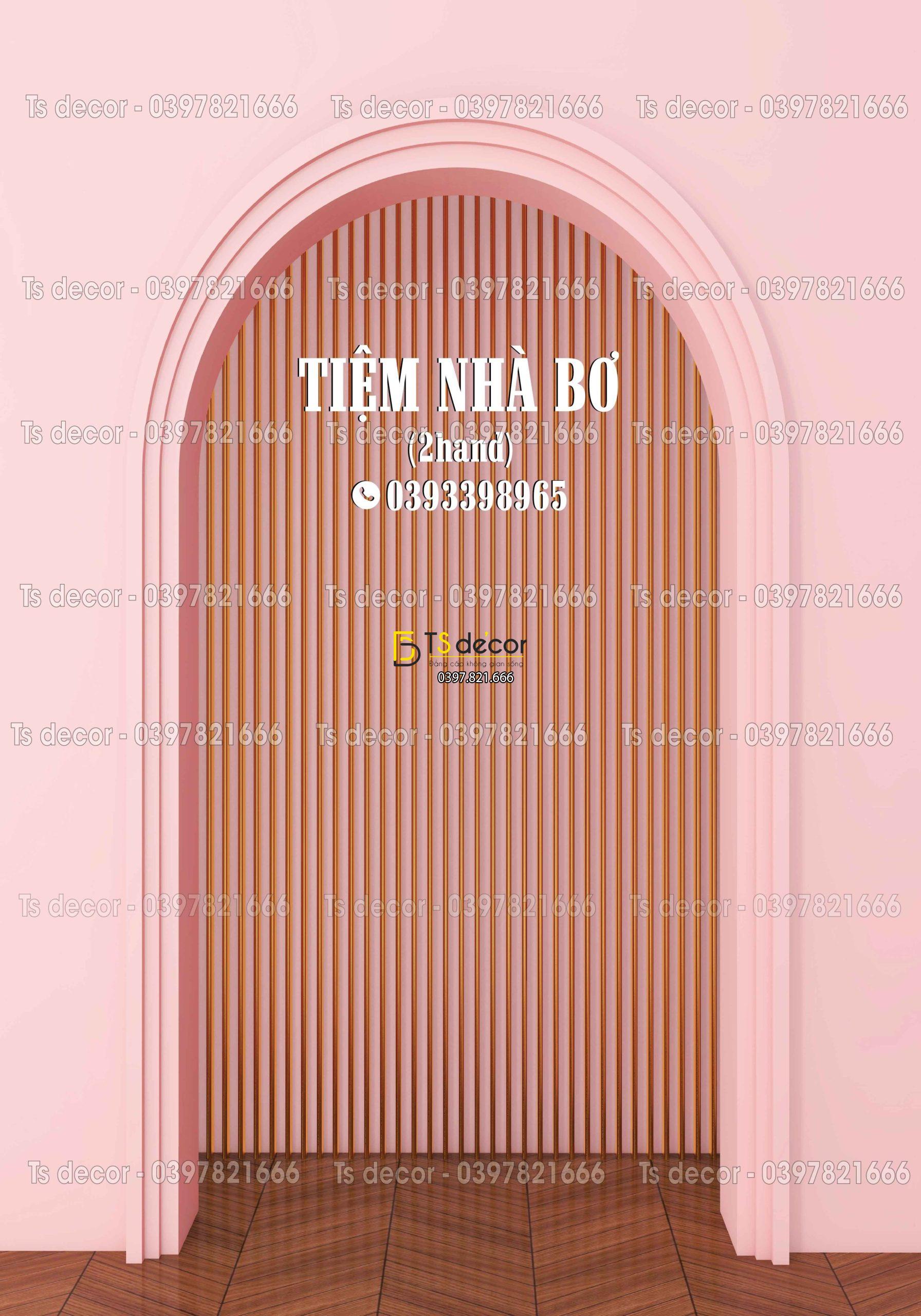 Phông Nền Livestream Chụp Ảnh Cổng Vòm Hiện Đại 3D 5D Mã P172