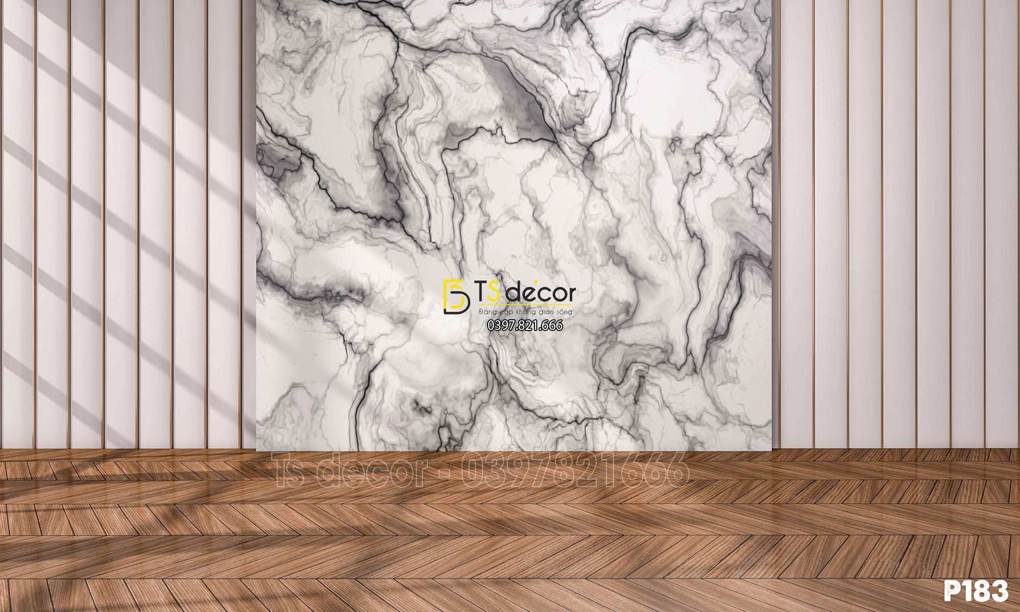 Phông Nền Livestream Chụp Ảnh Giả Tường Gạch Loang, Sàn Gỗ 3D 5D Mã P183