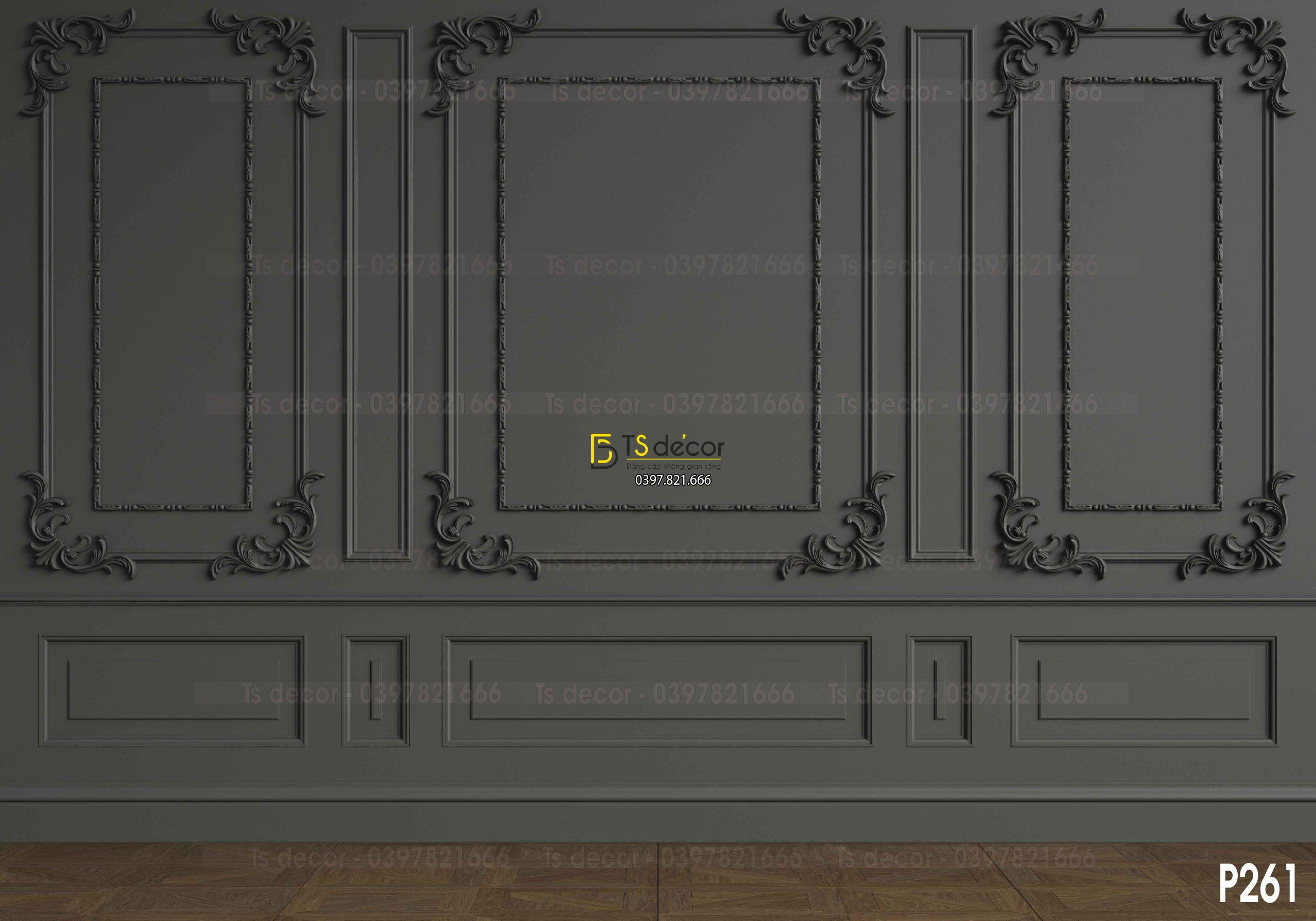 Phông Nền Livestream Chụp Ảnh Phào Chỉ Tân Cổ Điển Màu Trầm 3D 5D Mã P261