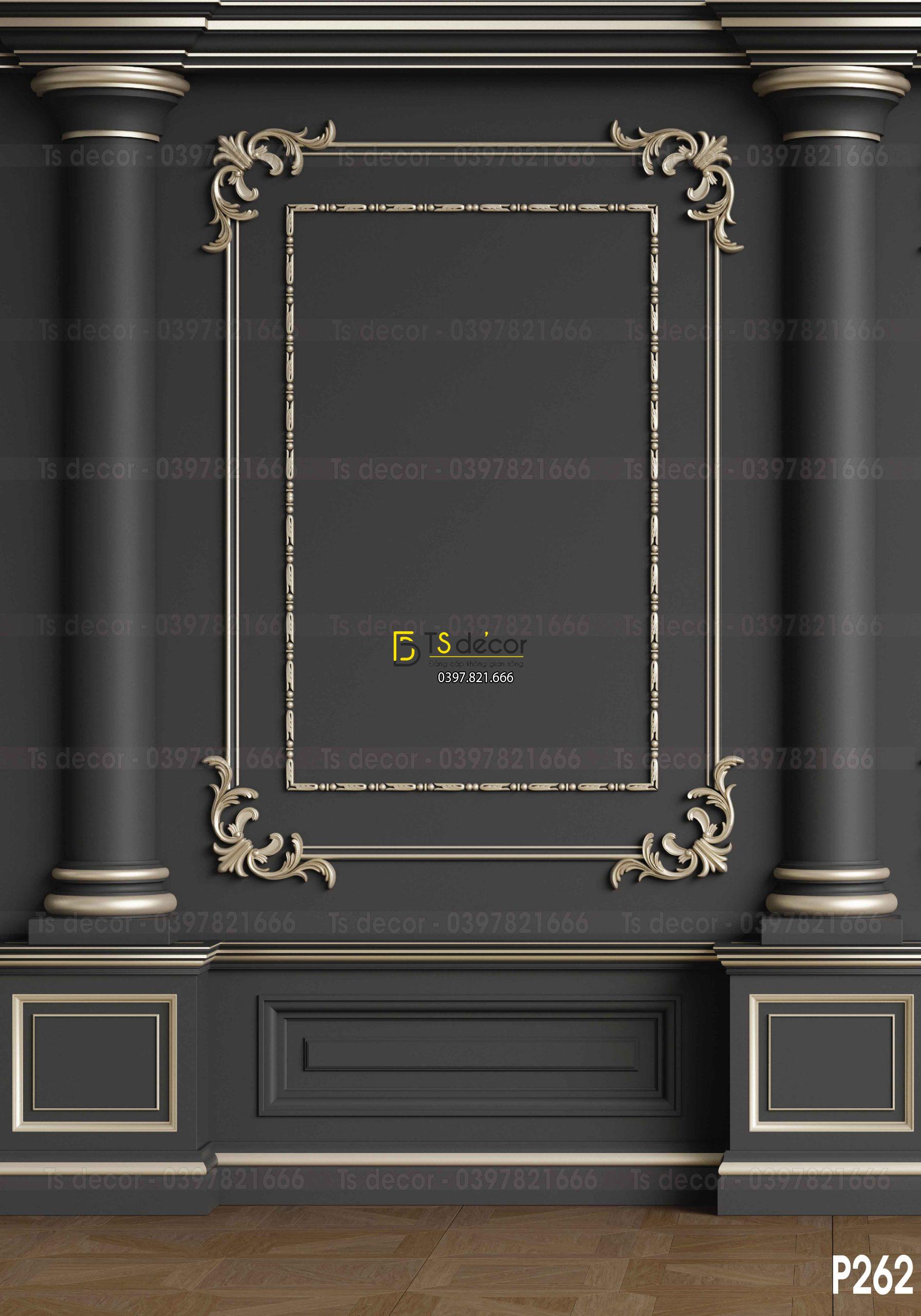 Phông Nền Livestream Chụp Ảnh Phào Chỉ Tân Cổ Điển Màu Trầm 3D 5D Mã P262