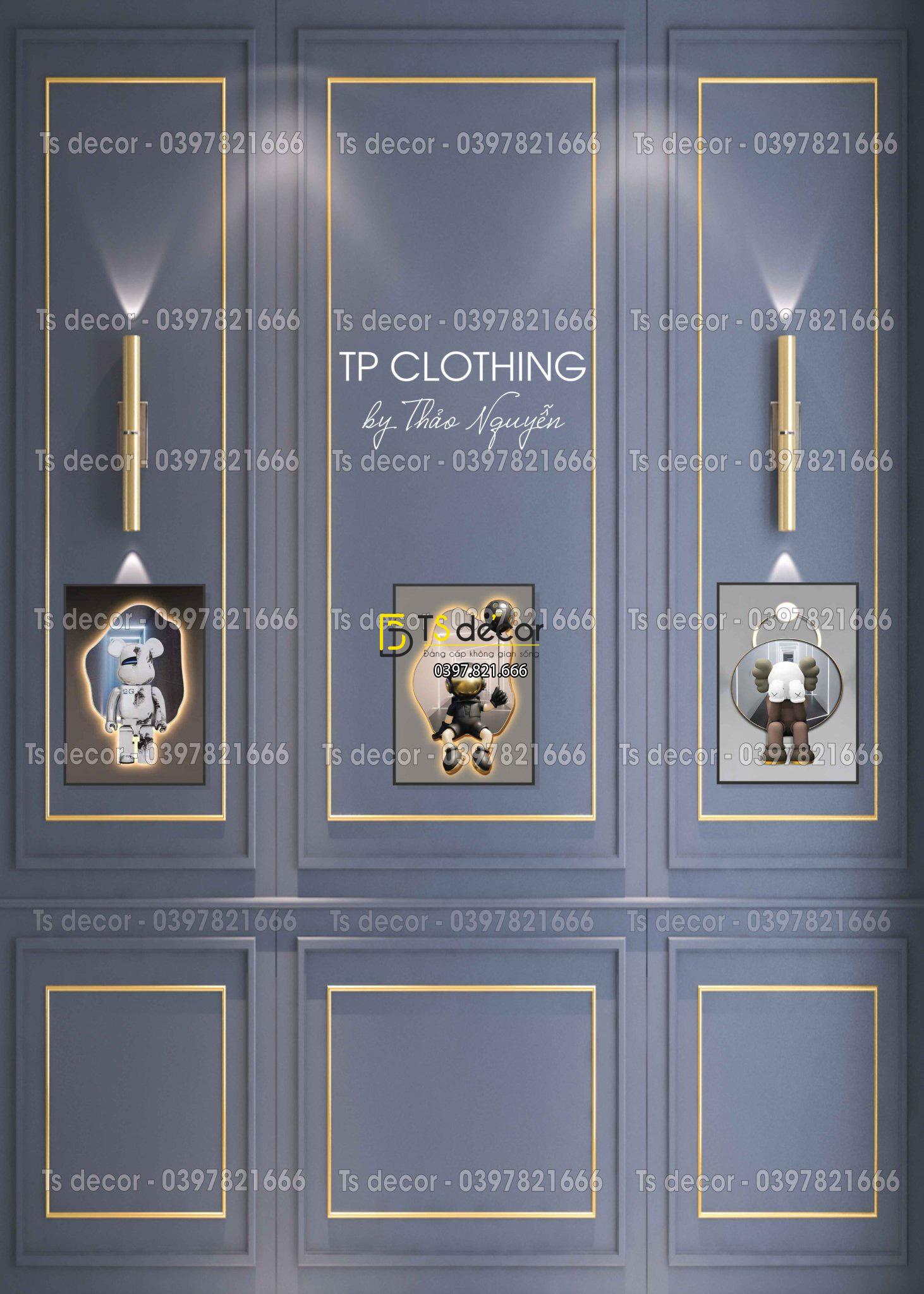 Phông Nền Livestream Chụp Ảnh Phào Chỉ Tân Cổ Điển Xanh Lam 3D 5D Mã P269