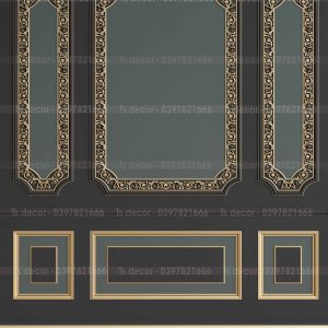 Phông Nền Livestream Chụp Ảnh Phào Chỉ Tân Cổ Điển Màu Trầm 3D 5D Mã P270