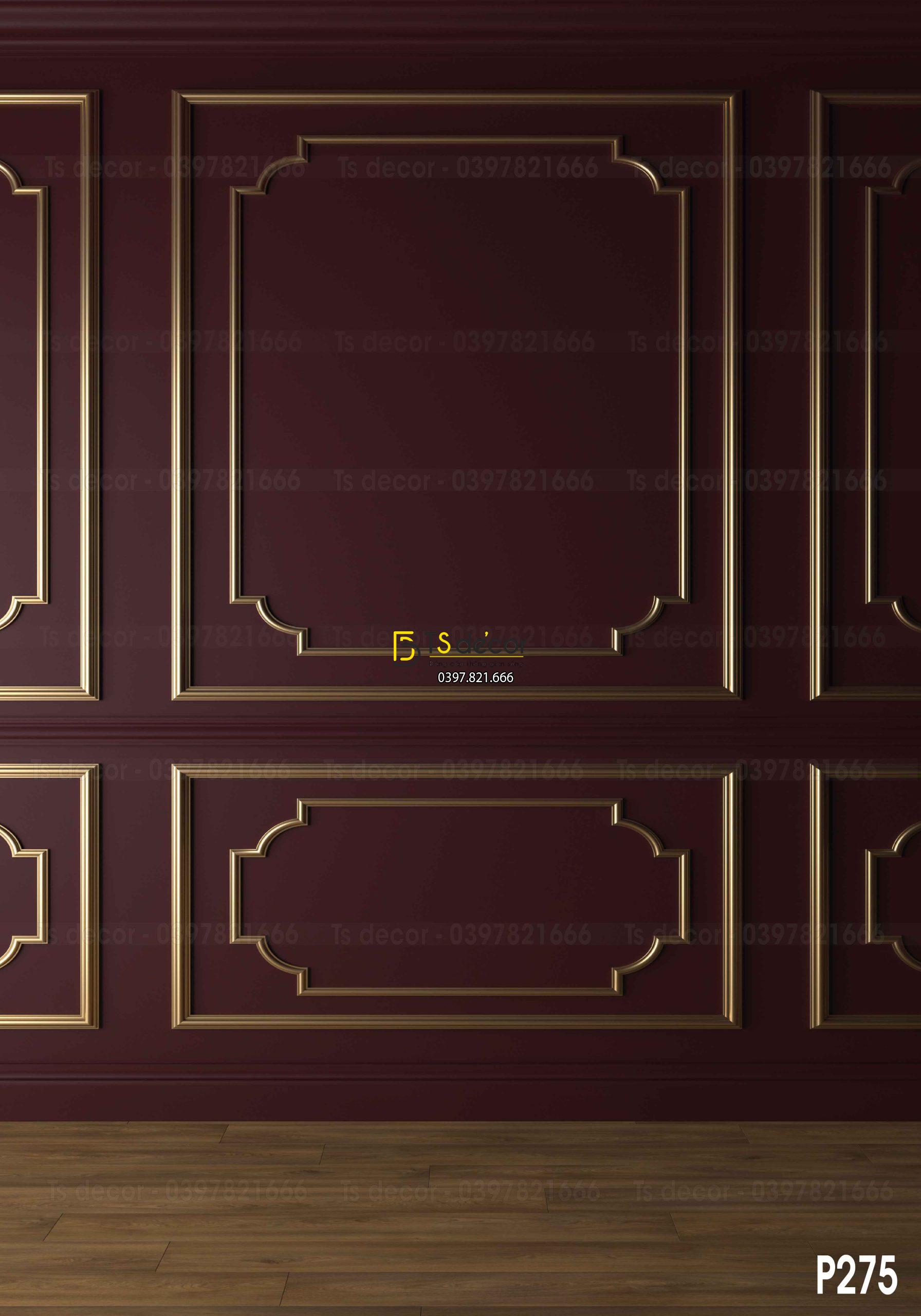 Phông Nền Livestream Chụp Ảnh Phào Chỉ Tân Cổ Điển Màu Trầm 3D 5D Mã P275