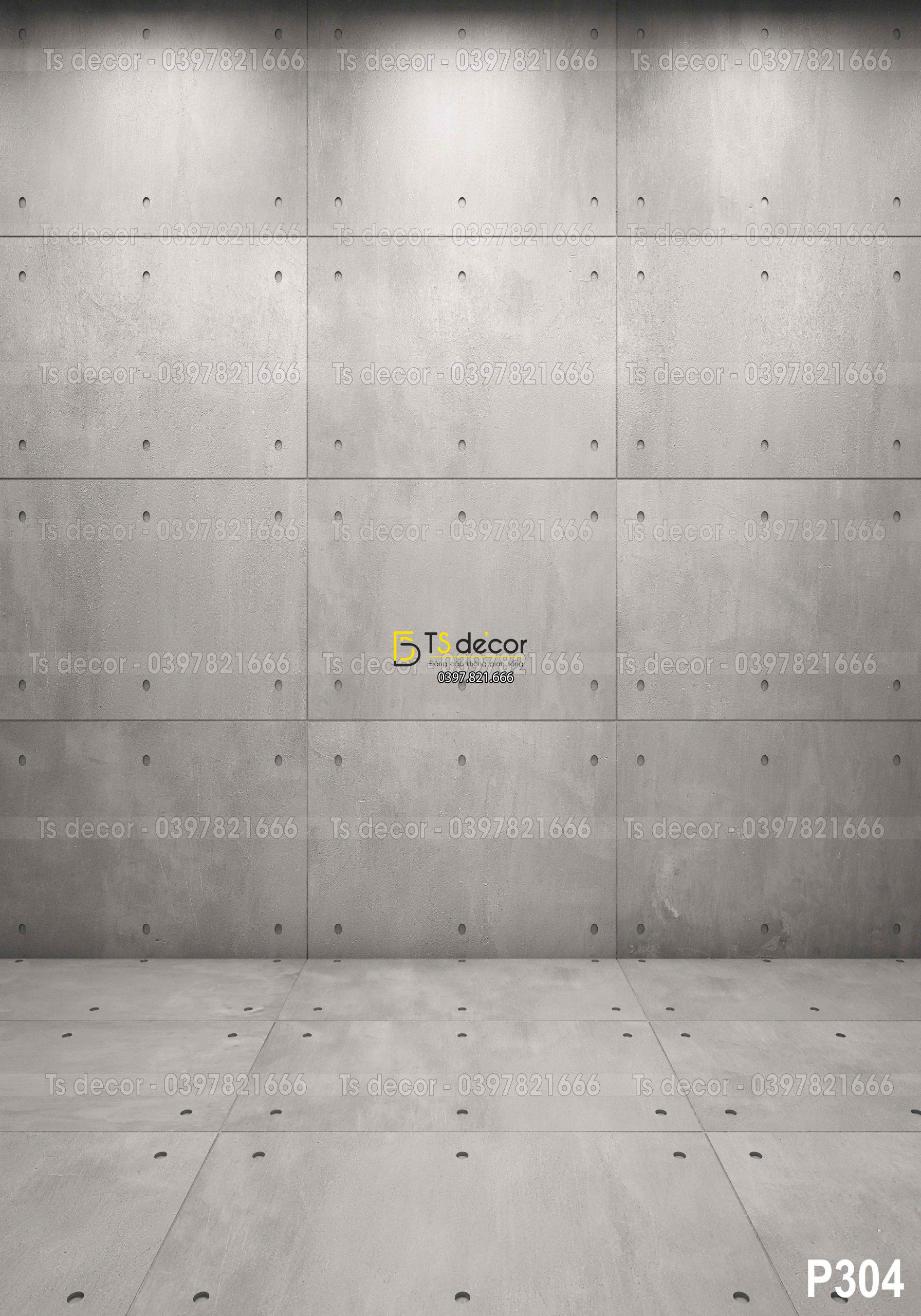 Phông Nền Livestream Chụp Ảnh Tường Xám Xi Măng 3D 5D Mã P304