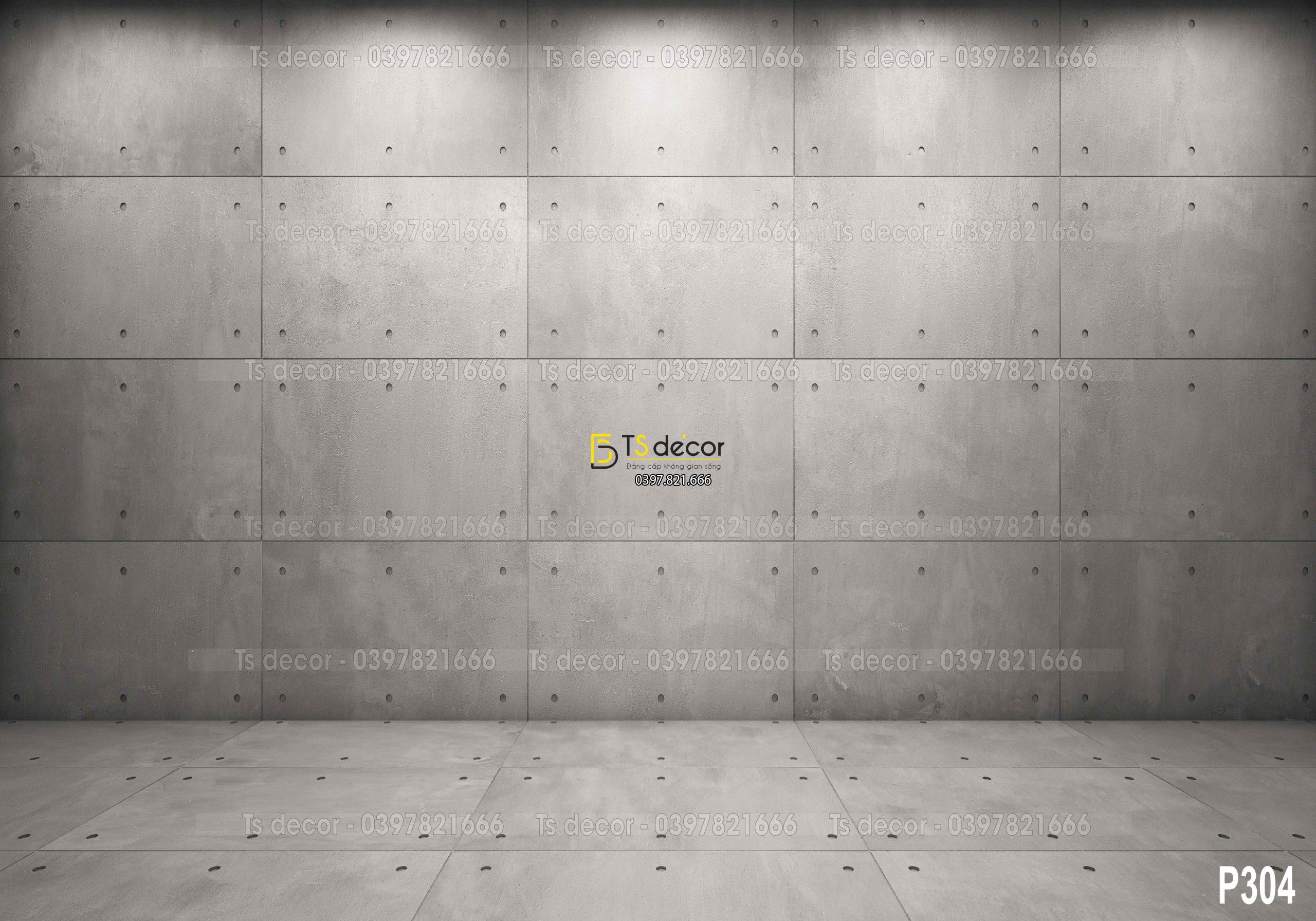 Phông Nền Livestream Chụp Ảnh Tường Xám Xi Măng 3D 5D Mã P304