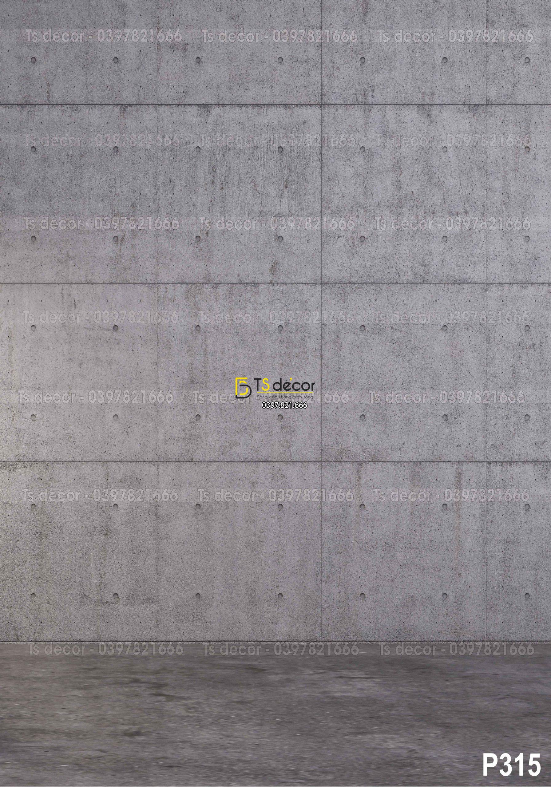 Phông Nền Livestream Chụp Ảnh Tường Xám Xi Măng 3D 5D Mã P315